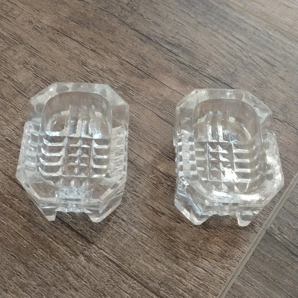 Set of‎ 2 crystal salt cellar / dip cup